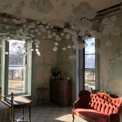 Words Installation at the Dole Mansion by Belgin Yucelen
